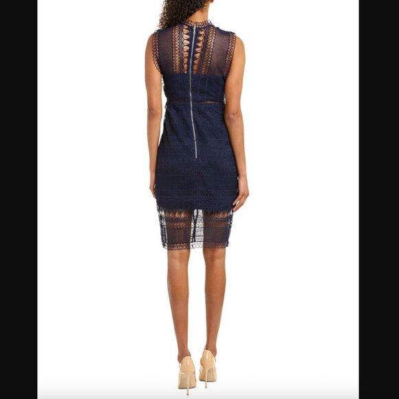 Bardot Mariana Lace Midi Dress Size US4/XS Navy - Picture 3 of 15